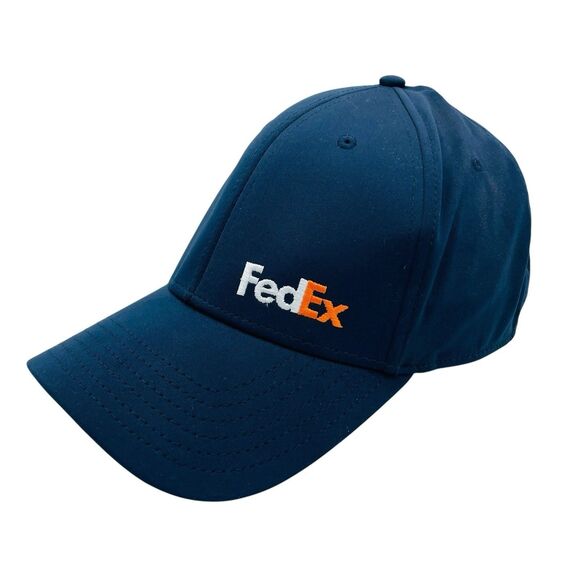 FEDEX Employee Fitted Hat Cap 7.5” Approx. Size Navy Blue - Picture 2 of 5